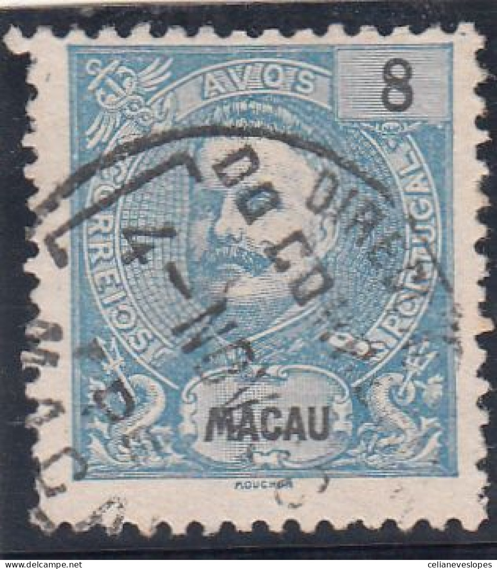 Macau, Macao, D. Carlos, 8 A. Azul, 1898, Mundifil Nº 84 Used - Used Stamps