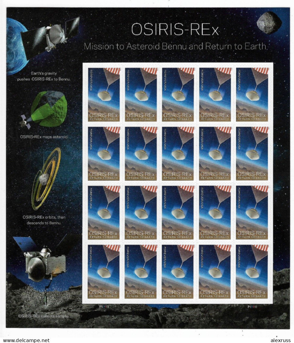 US 2023,Space Scott # 5820 NEW Osiris-Rex Asteroid Mission (forever) MNH, Sheet Of 20 - Sheets