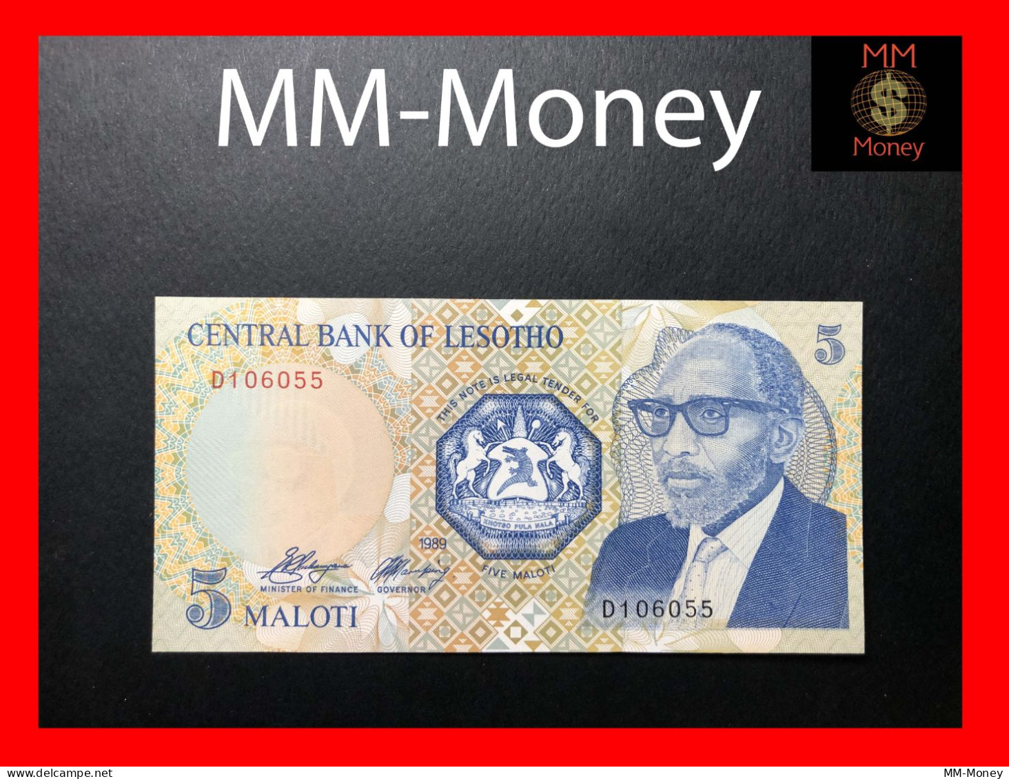 LESOTHO 5  Maloti  1989  P. 10   UNC - Lesoto