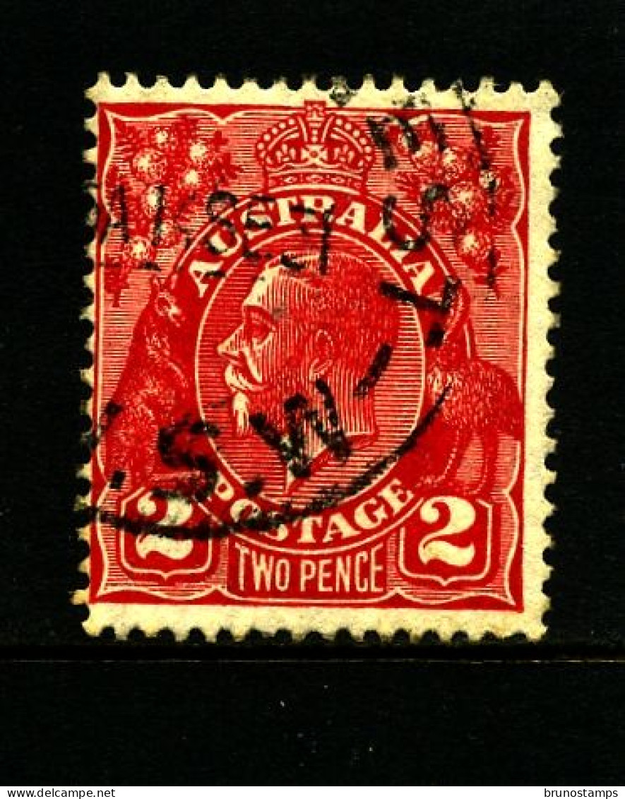 AUSTRALIA - 1930  KGV HEAD  2 D  RED  SMALL MULTIPLE WMK PERF 13 1/2x12 1/2 FINE USED  SG 99 - Oblitérés