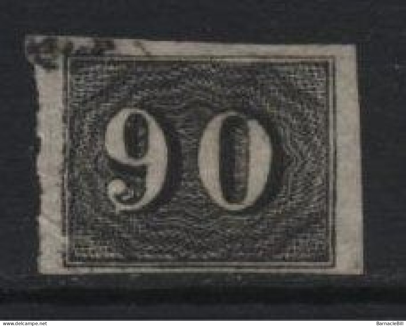 Brazil (08) 1850 Issue. 90r. Black. Used. Hinged. - Gebraucht