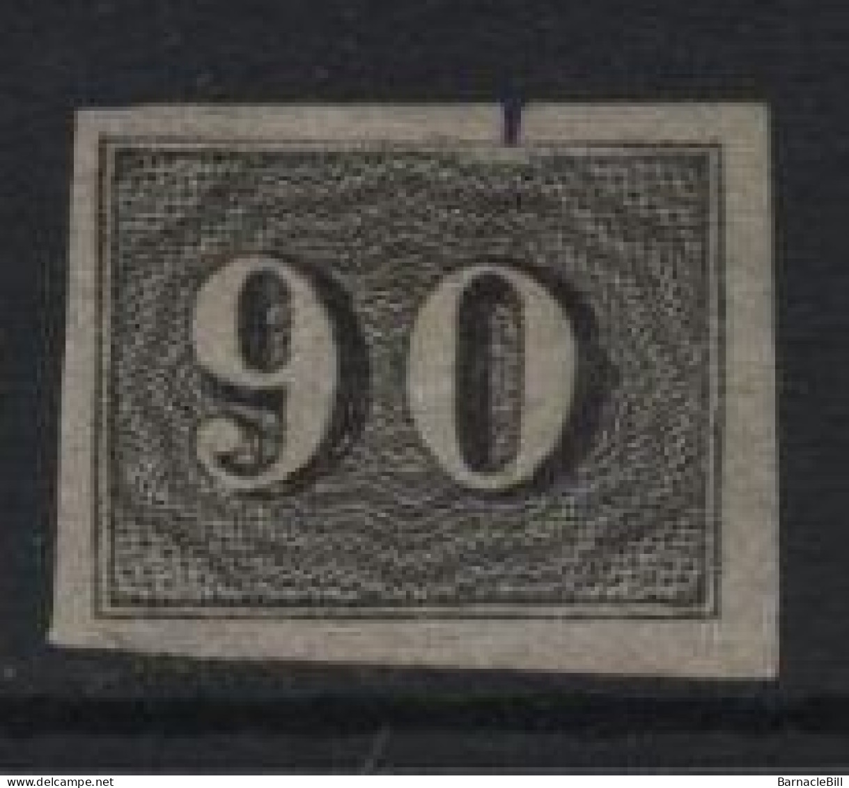 Brazil (09) 1850 Issue. 90r. Black. Used. Hinged. - Usados