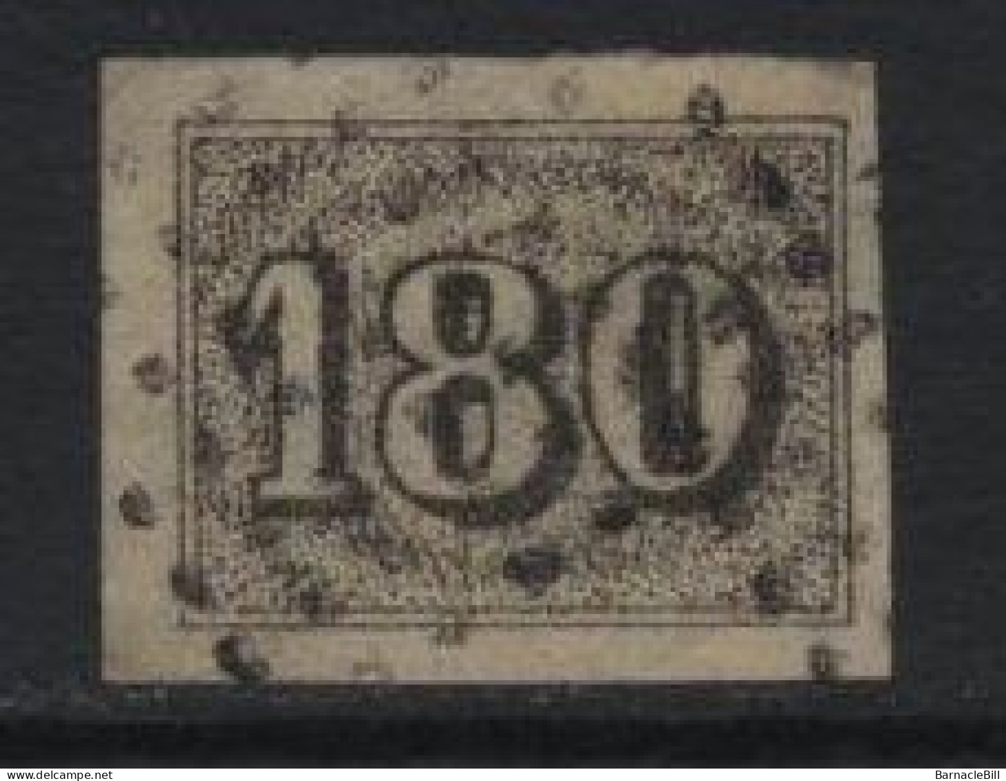 Brazil (10) 1850 Issue. 180r. Black. Used. Hinged. - Used Stamps