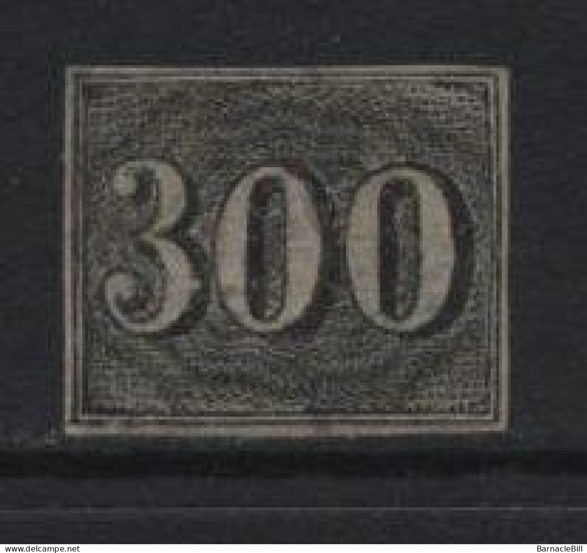 Brazil (11) 1850 Issue. 300r. Black. Used. Hinged. - Gebraucht