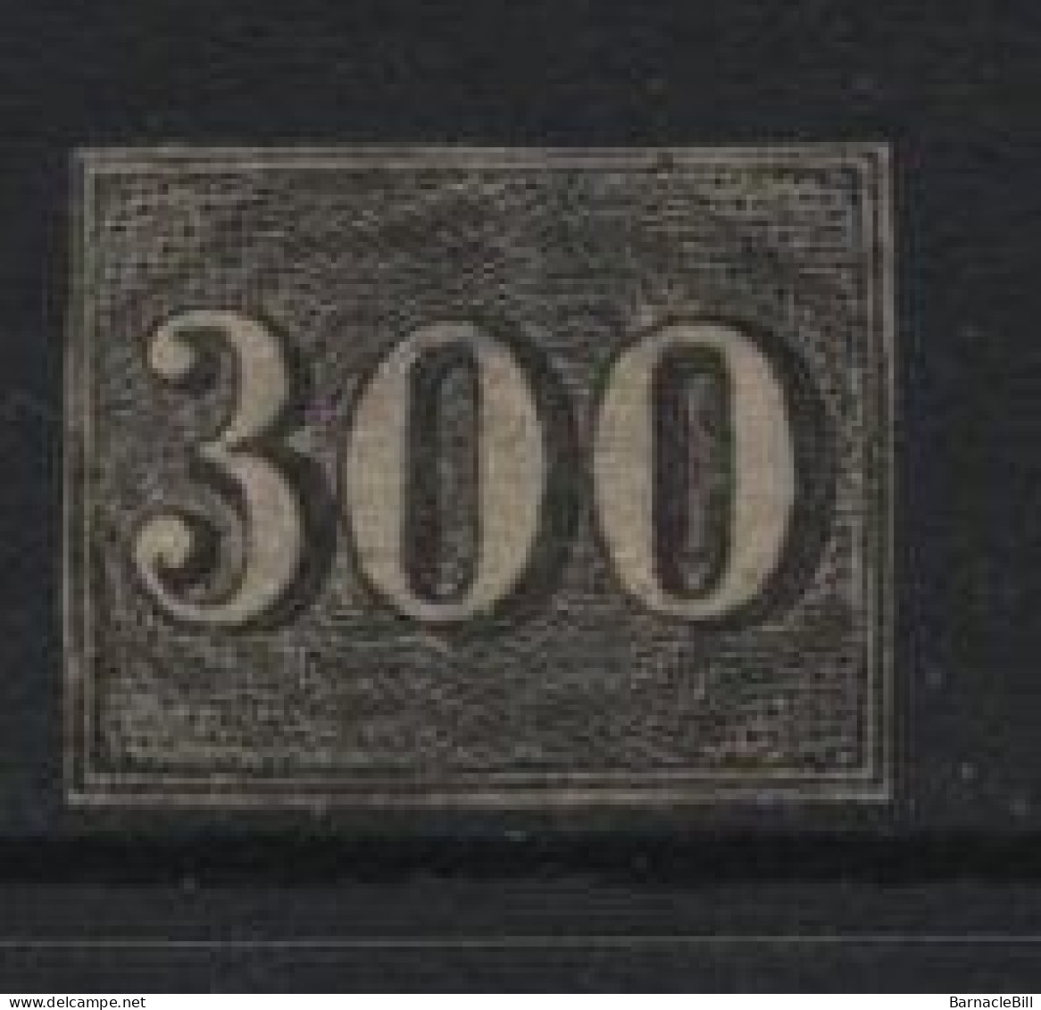 Brazil (12) 1850 Issue. 300r. Black. Used. Hinged. - Usados