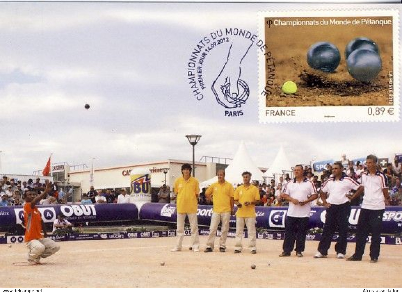 Pétanque Championnat Du Monde 2012 Marseille  Obl 1er Jour Paris Sur Carte Postale - Bowls