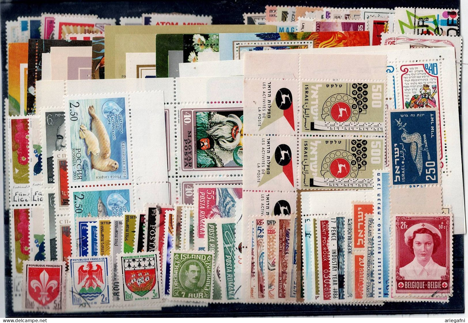 LOT OF 244 STAMPS MINT+USED +16 BLOCKS MI- 80 EURO VF!! - Collections (sans Albums)