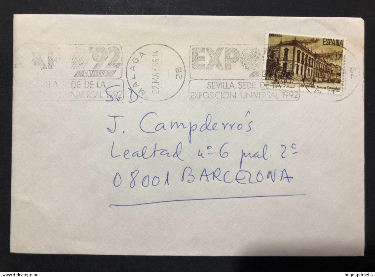 SPAIN, Cover With Special Cancellation « EXPO '92 », « MALAGA Postmark », 1986 - 1992 – Sevilla (Spanje)