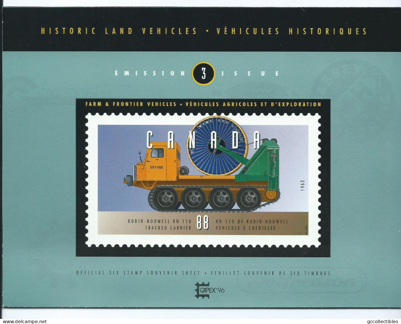 Canada # 1552 Souvenir Sheet Of 6 MNH - Historic Land Vehicles - 3 - Blocks & Sheetlets