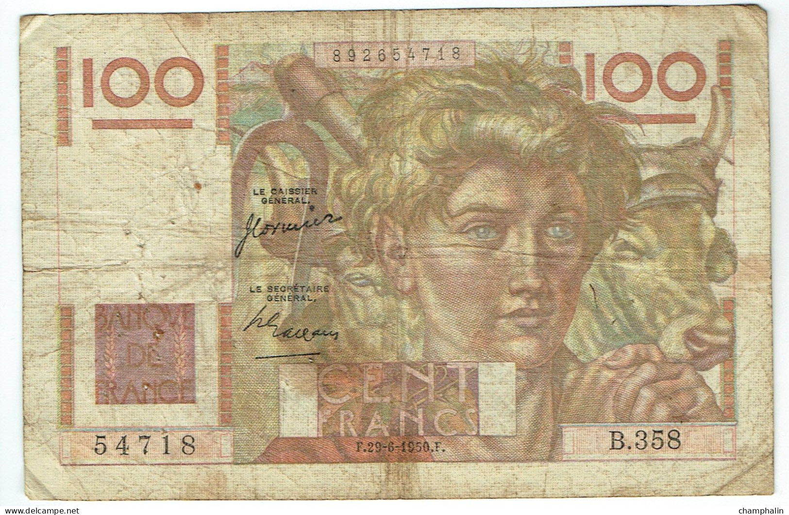 France - Billet De 100 Francs Type Jeune Paysan - 29 Juin 1950 - 100 F 1945-1954 ''Jeune Paysan''