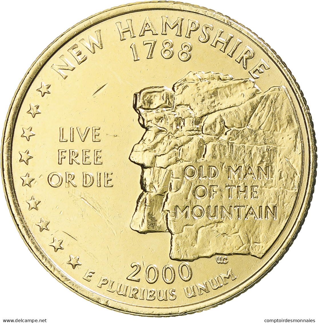 Monnaie, États-Unis, New Hampshire, Quarter, 2000, U.S. Mint, Denver, Golden - 2010-...: National Parks