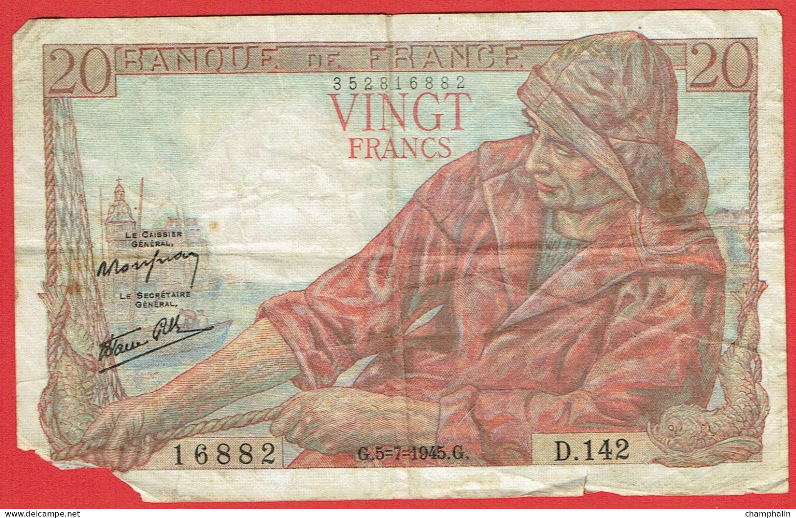 France - Billet De 20 Francs Type Pêcheur - 5 Juillet 1945 - 20 F 1942-1950 ''Pêcheur''