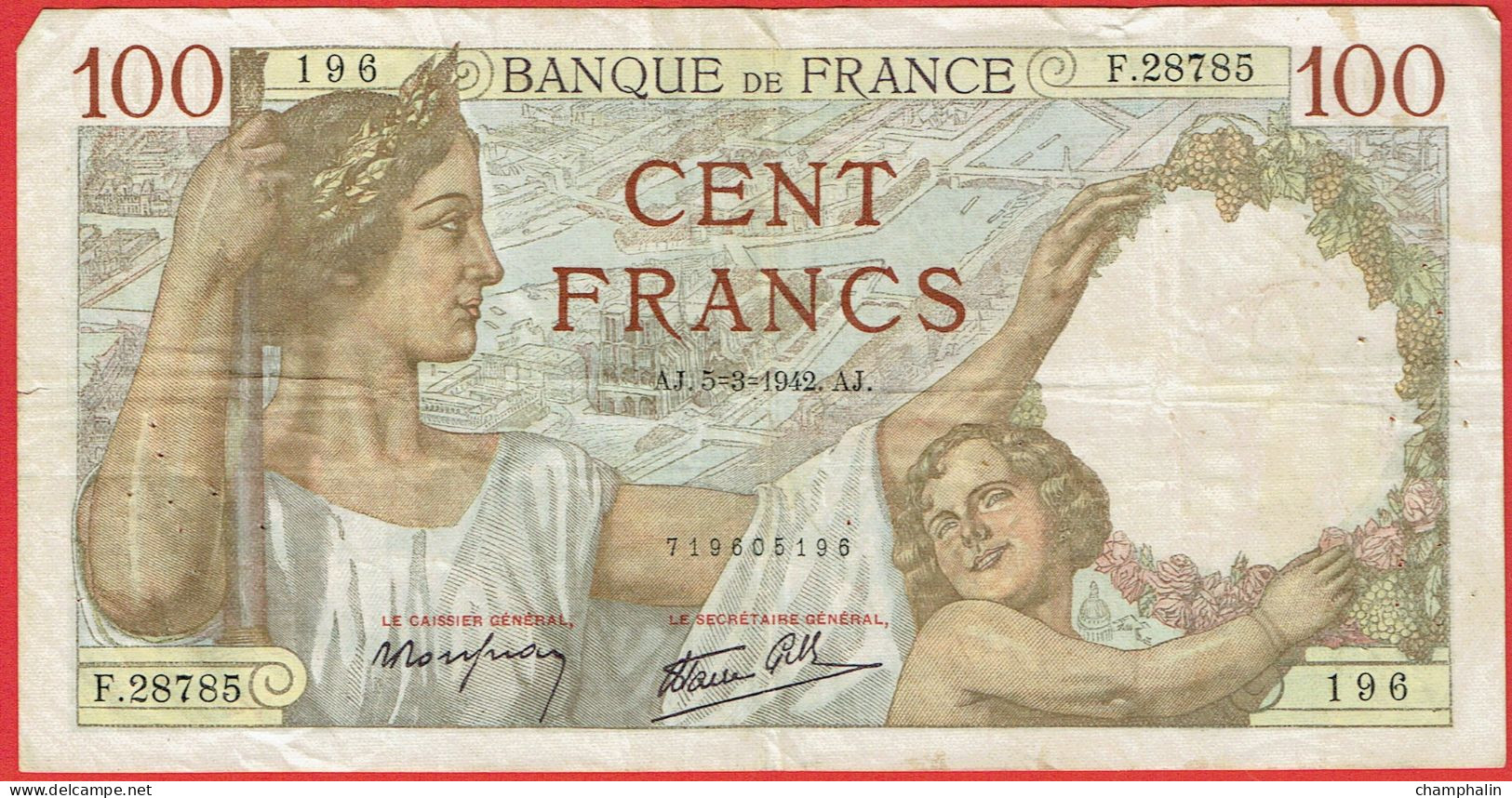 France - Billet De 100 Francs Type Sully - 5 Mars 1942 - 100 F 1939-1942 ''Sully''