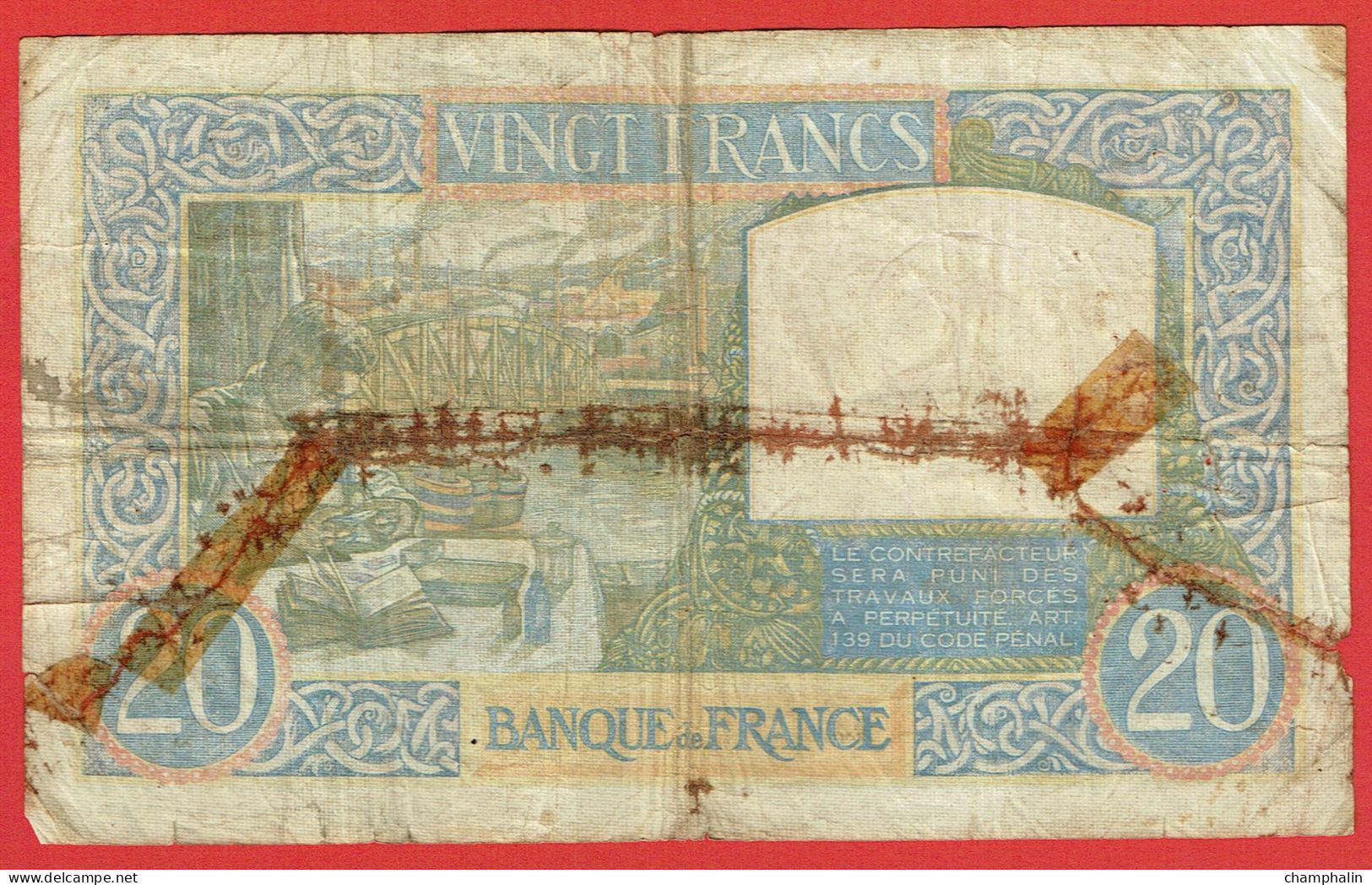 France - Billet De 20 Francs Type Science Et Travail - 11 Juillet 1940 - 20 F 1939-1942 ''Science Et Travail''