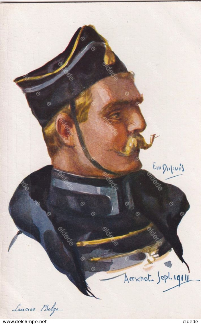 Aerschot Septembre 1914. Lancier Belge . Guerre - Aarschot