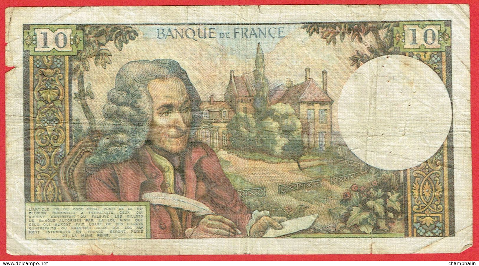 France - Billet De 10 Francs Type Voltaire - 7 Décembre 1967 - 10 F 1963-1973 ''Voltaire''