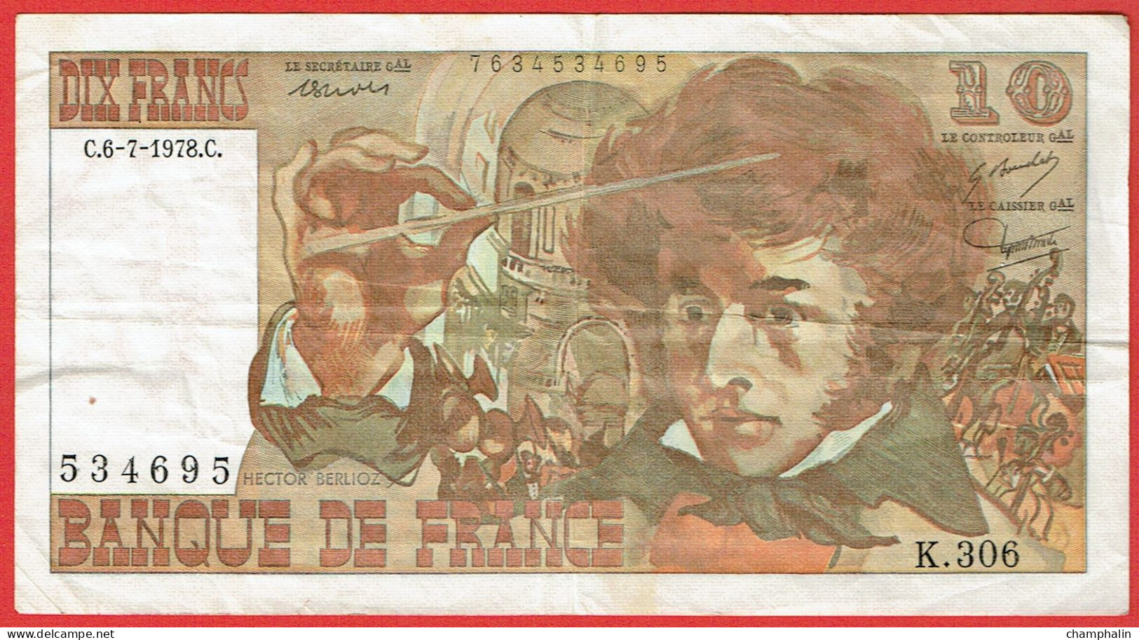 France - Billet De 10 Francs Type Berlioz - 6 Juillet 1978 - 10 F 1972-1978 ''Berlioz''