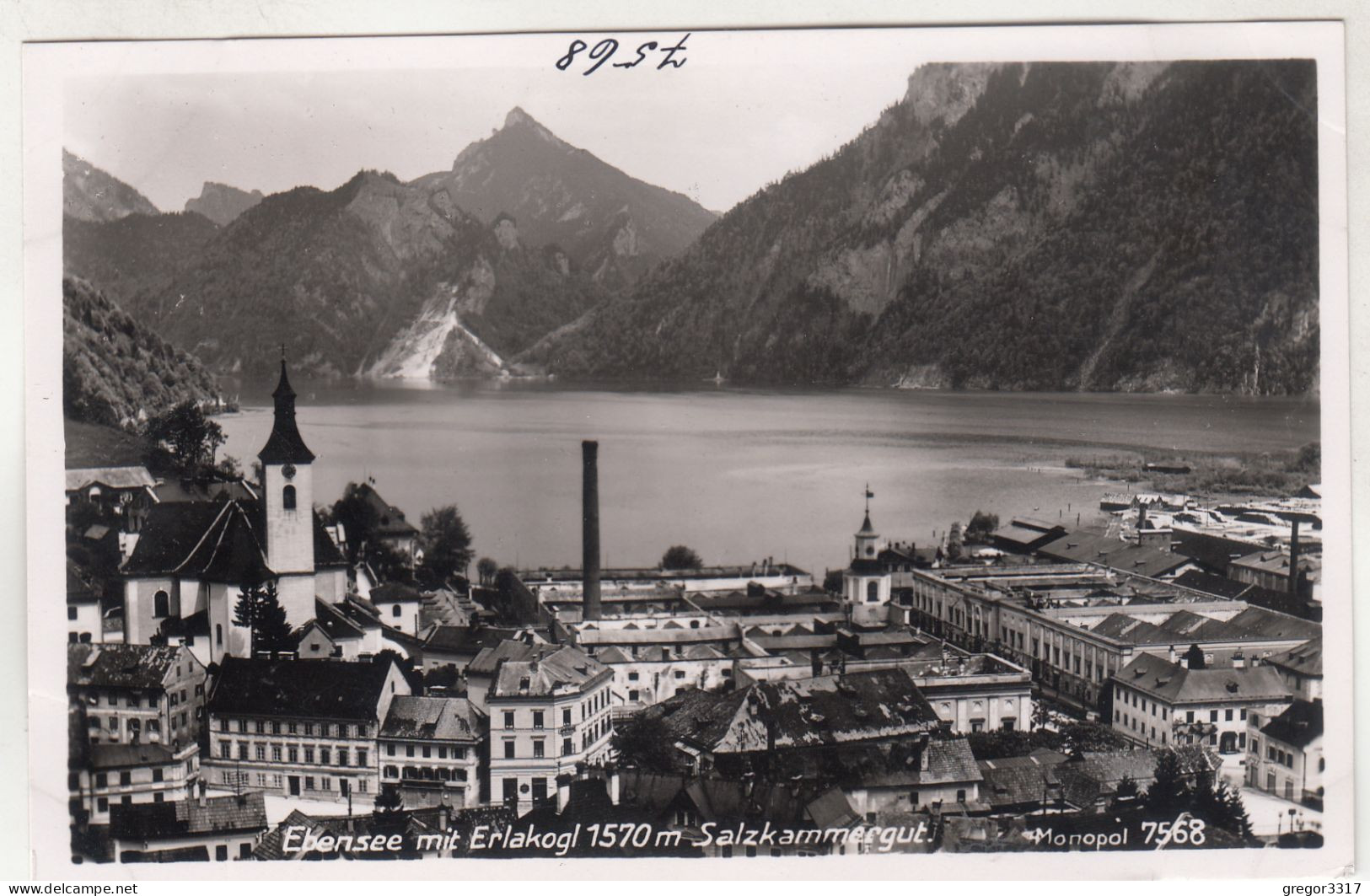 D5445) EBENSEE Mit Erlakogel - Salzkammergut - KIRCHE U. Häuser Im Vordergrund ALT - Ebensee