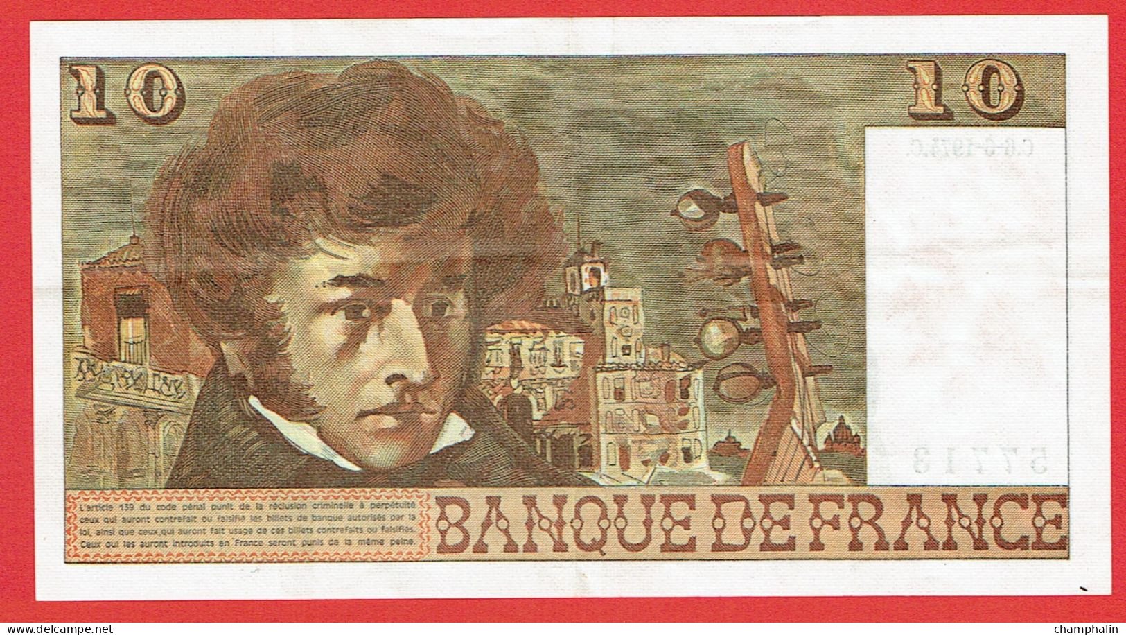 France - Billet De 10 Francs Type Berlioz - 6 Juin 1974 - 10 F 1972-1978 ''Berlioz''