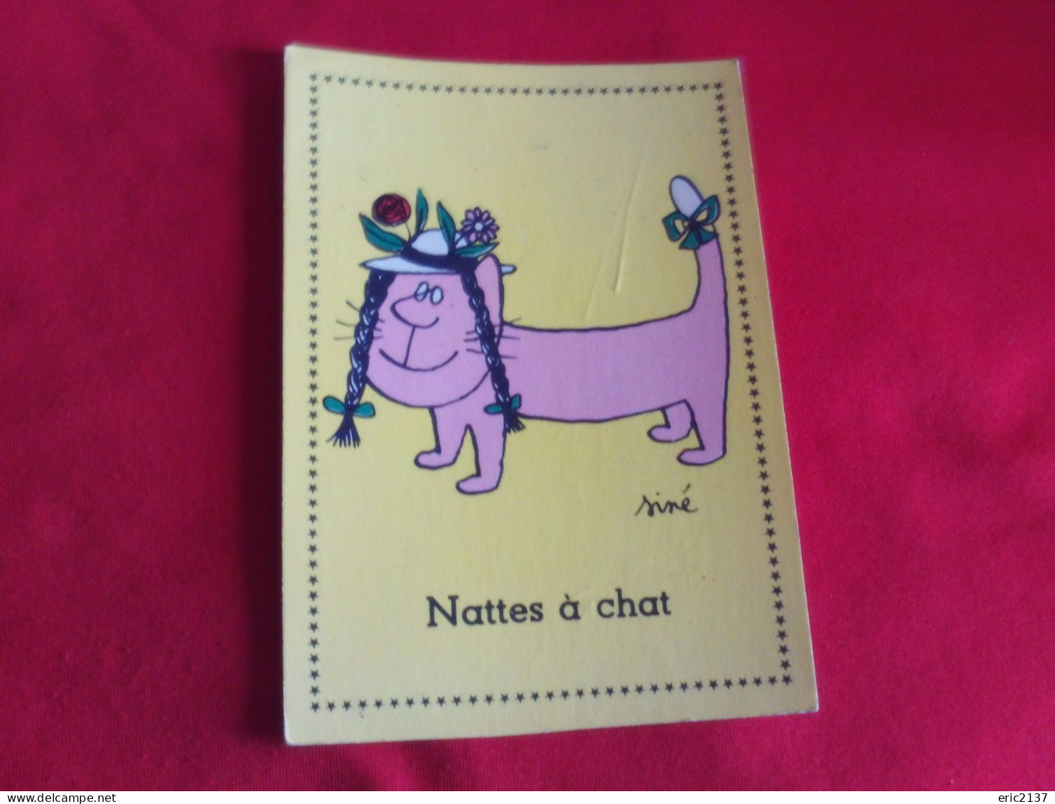 BELLE ILLUSTRATION HUMORISTIQUE "NATTES A CHAT" ..SIGNE SINE - Sine