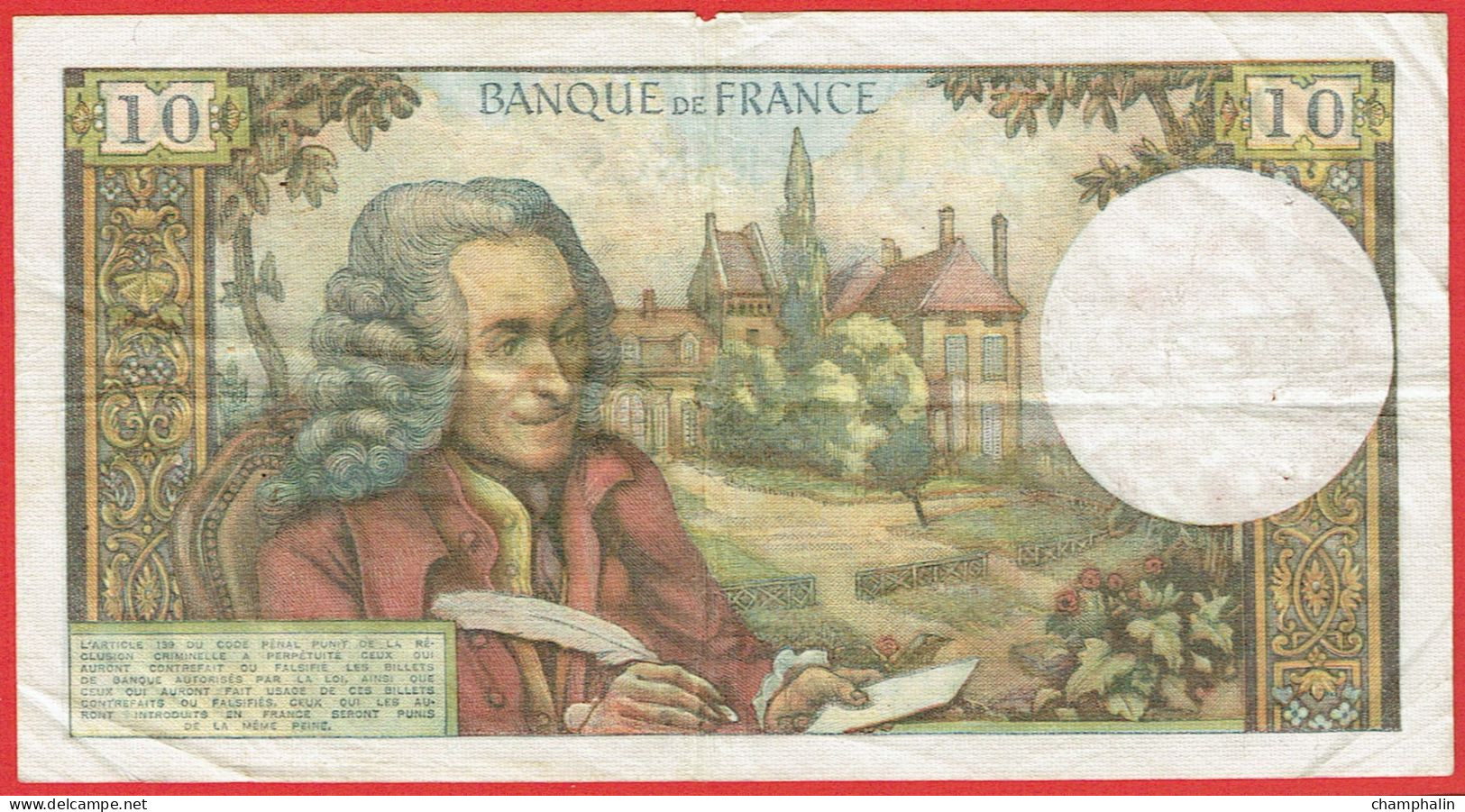 France - Billet De 10 Francs Type Voltaire - 4 Novembre 1966 - 10 F 1963-1973 ''Voltaire''