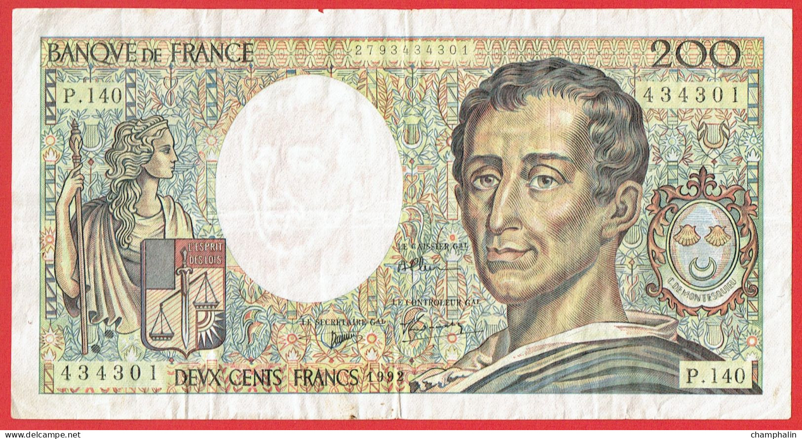 France - Billet De 200 Francs Type Montesquieu - 1992 - 200 F 1981-1994 ''Montesquieu''