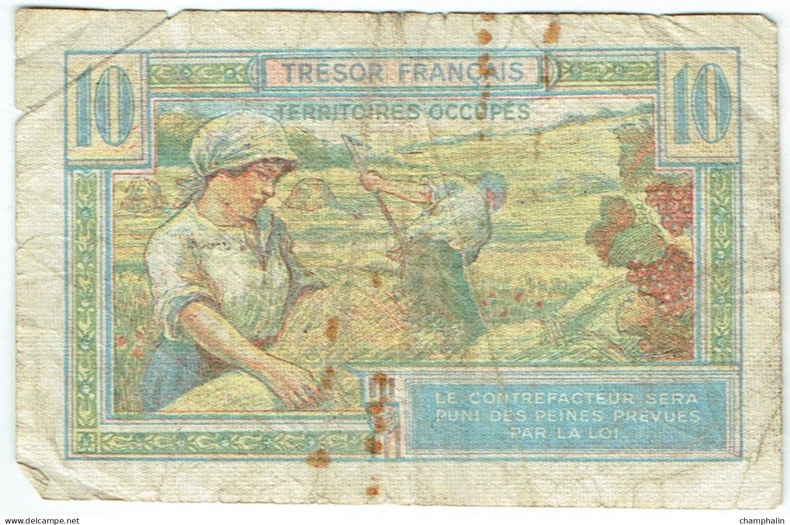 France - Billet De 10 Francs - Trésor Français - Territoires Occupés - 1947 Tesoro Francese