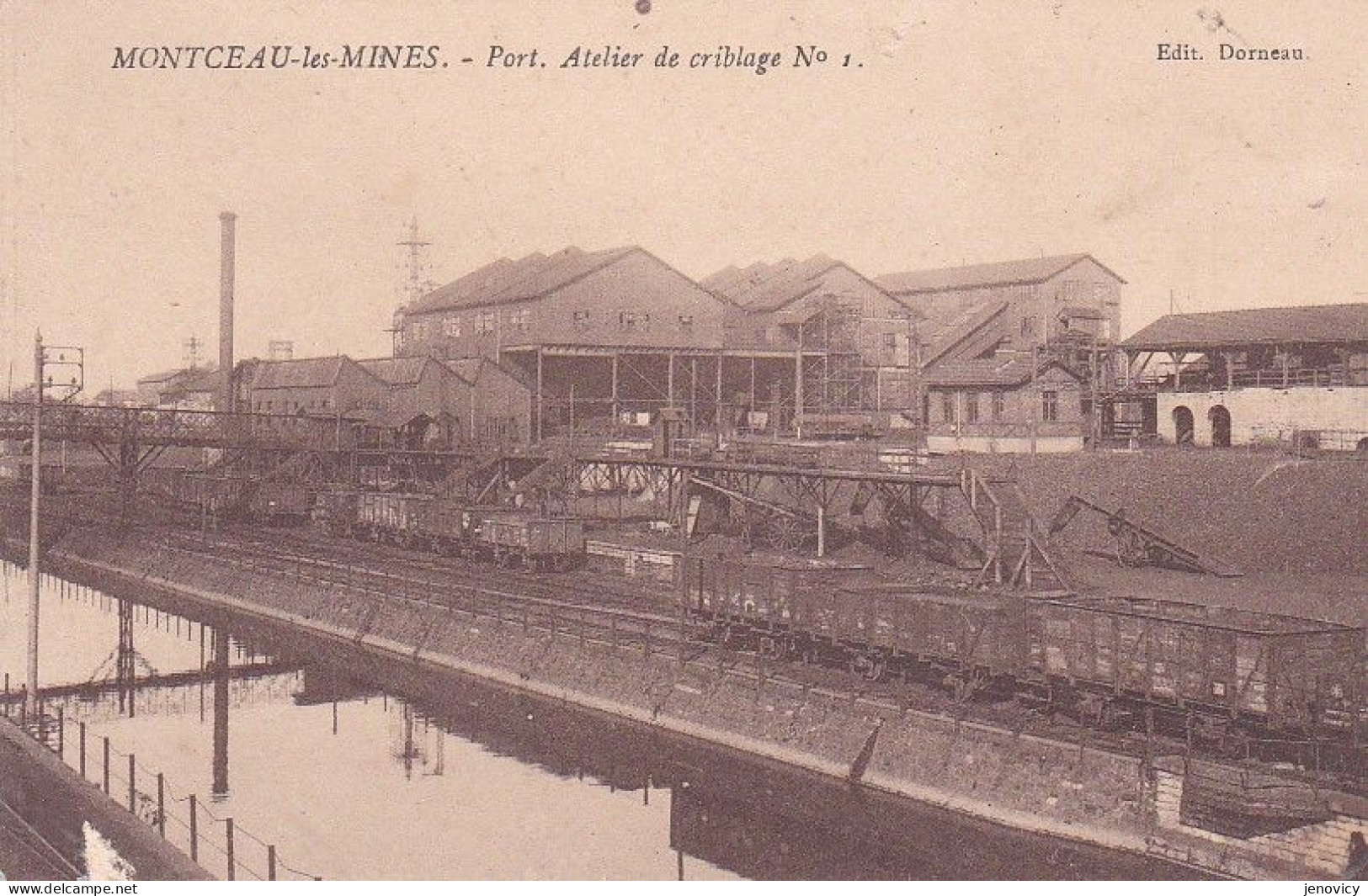 MONTCEAU LES MINES PORT .ATELIER DE CRIBLAGE N°1,DETAILS  REF 80459 - Mines