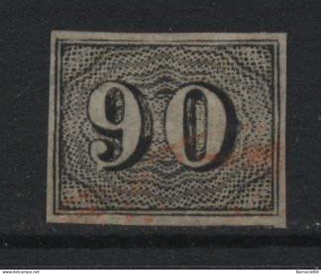 Brazil (14) 1850 Issue. 90r. Black. Used. Hinged. - Used Stamps