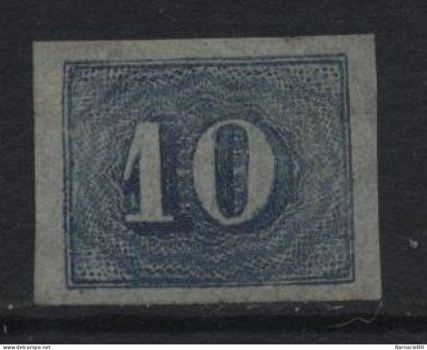 Brazil (18) 1854 Issue. 10r. Blue. Used. Hinged. - Oblitérés