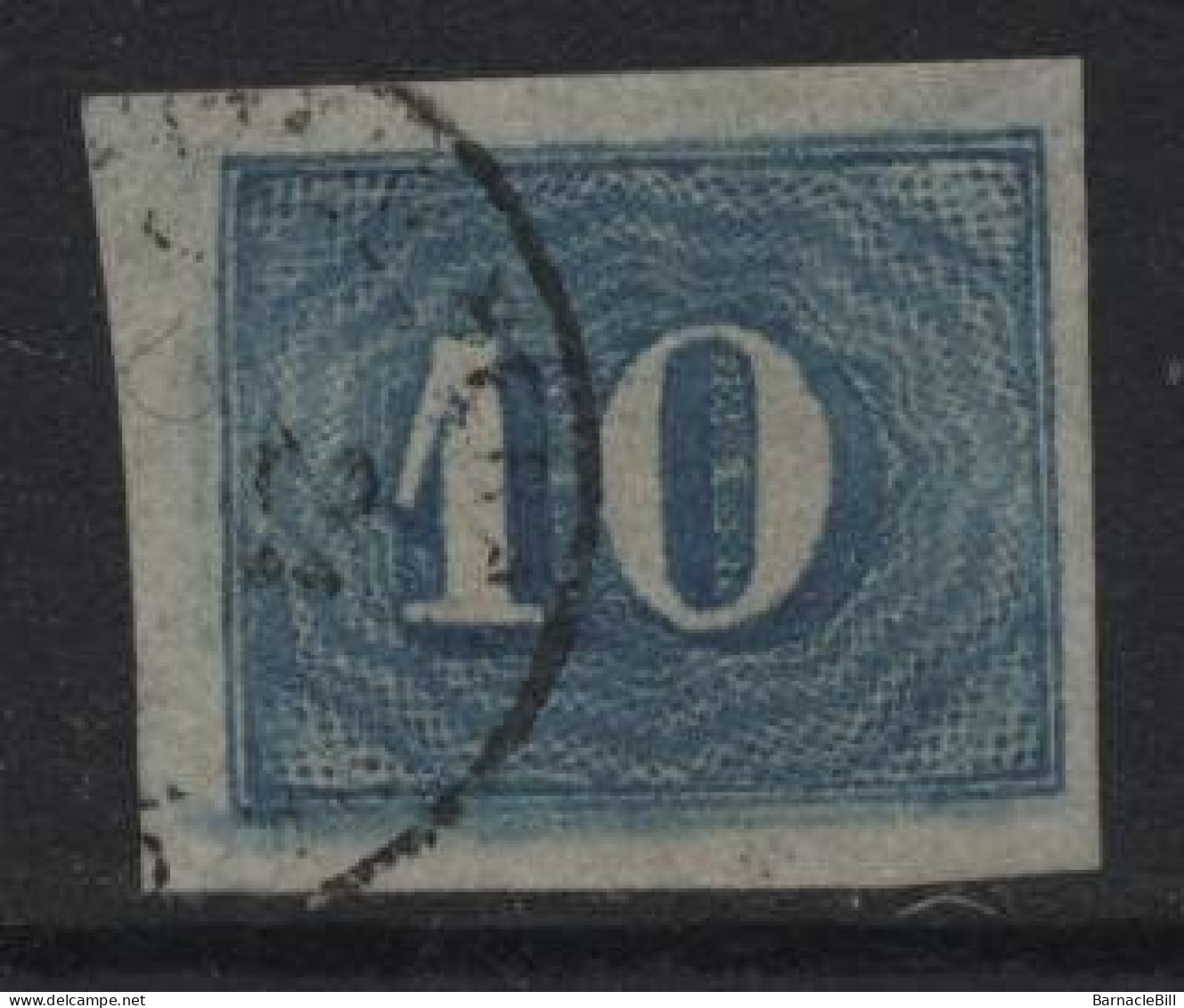 Brazil (20) 1854 Issue. 10r. Blue. Used. Hinged. - Usados