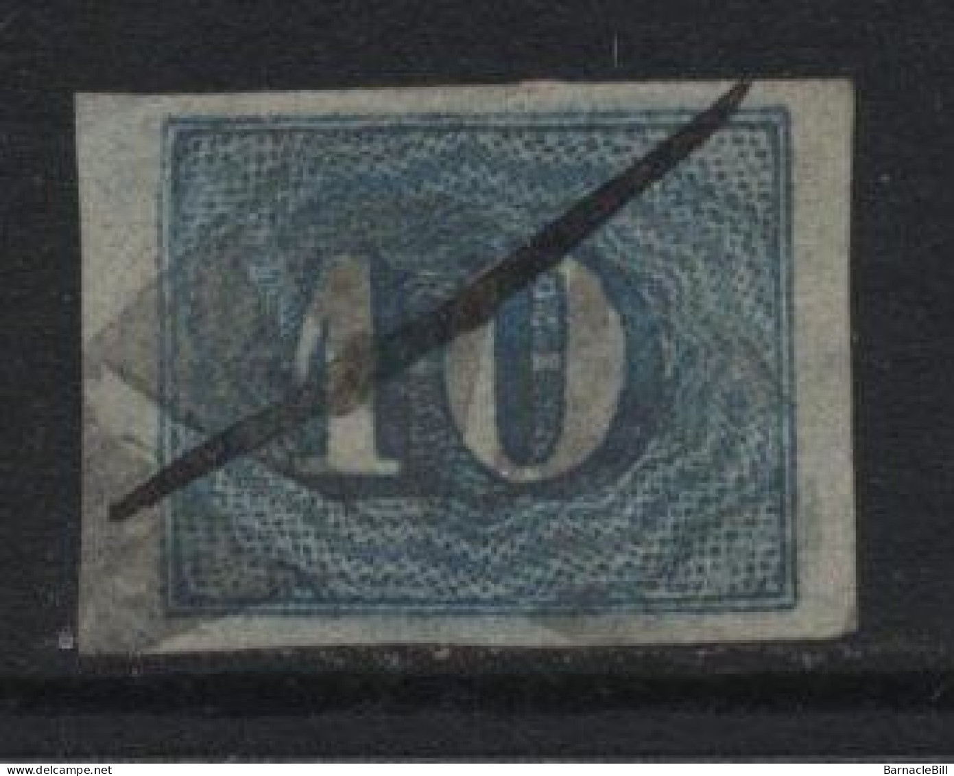 Brazil (22) 1854 Issue. 10r. Blue. Used. Hinged. - Oblitérés