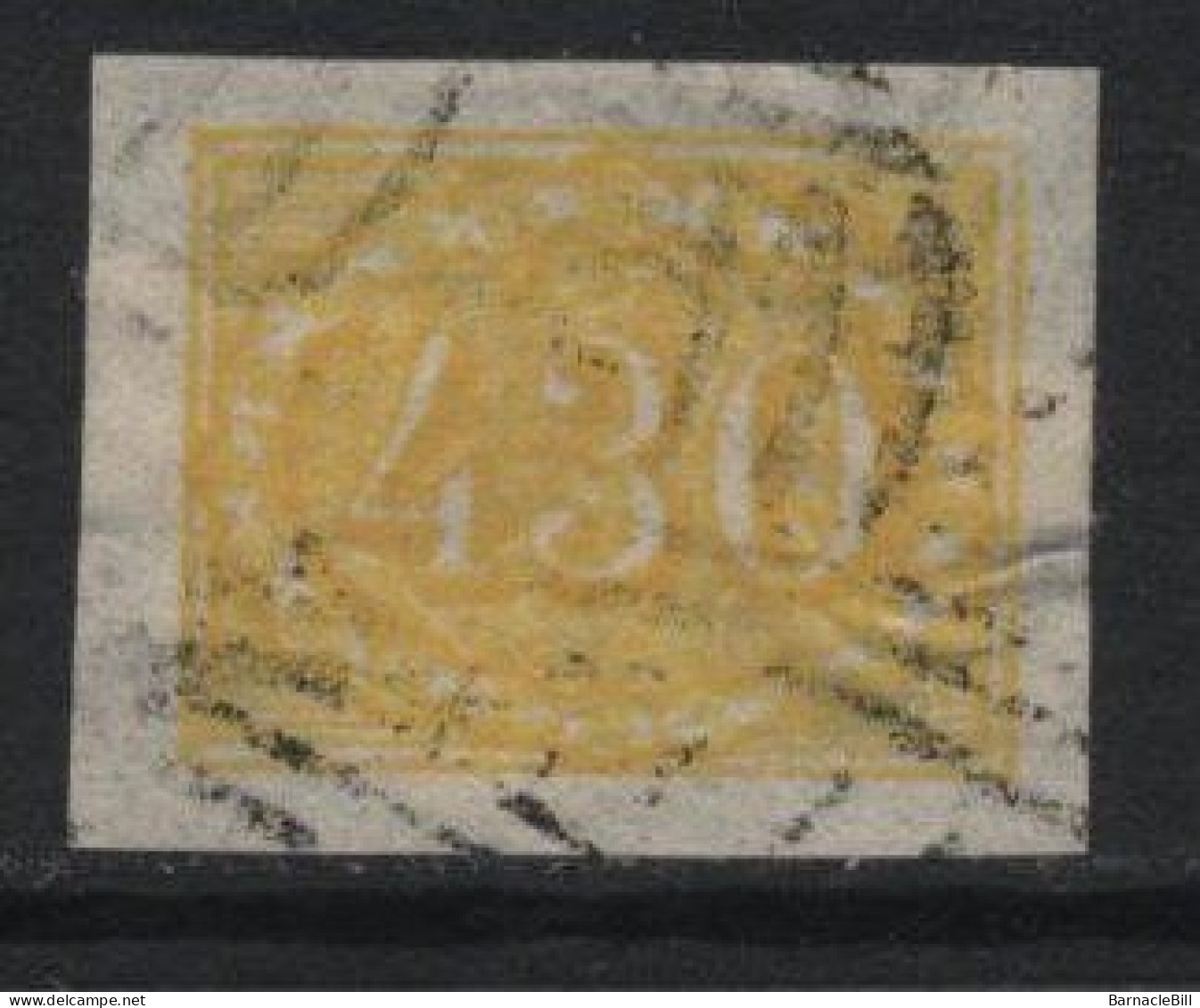 Brazil (27) 1854 Issue. 430r. Yellow. Used. Hinged. - Gebraucht