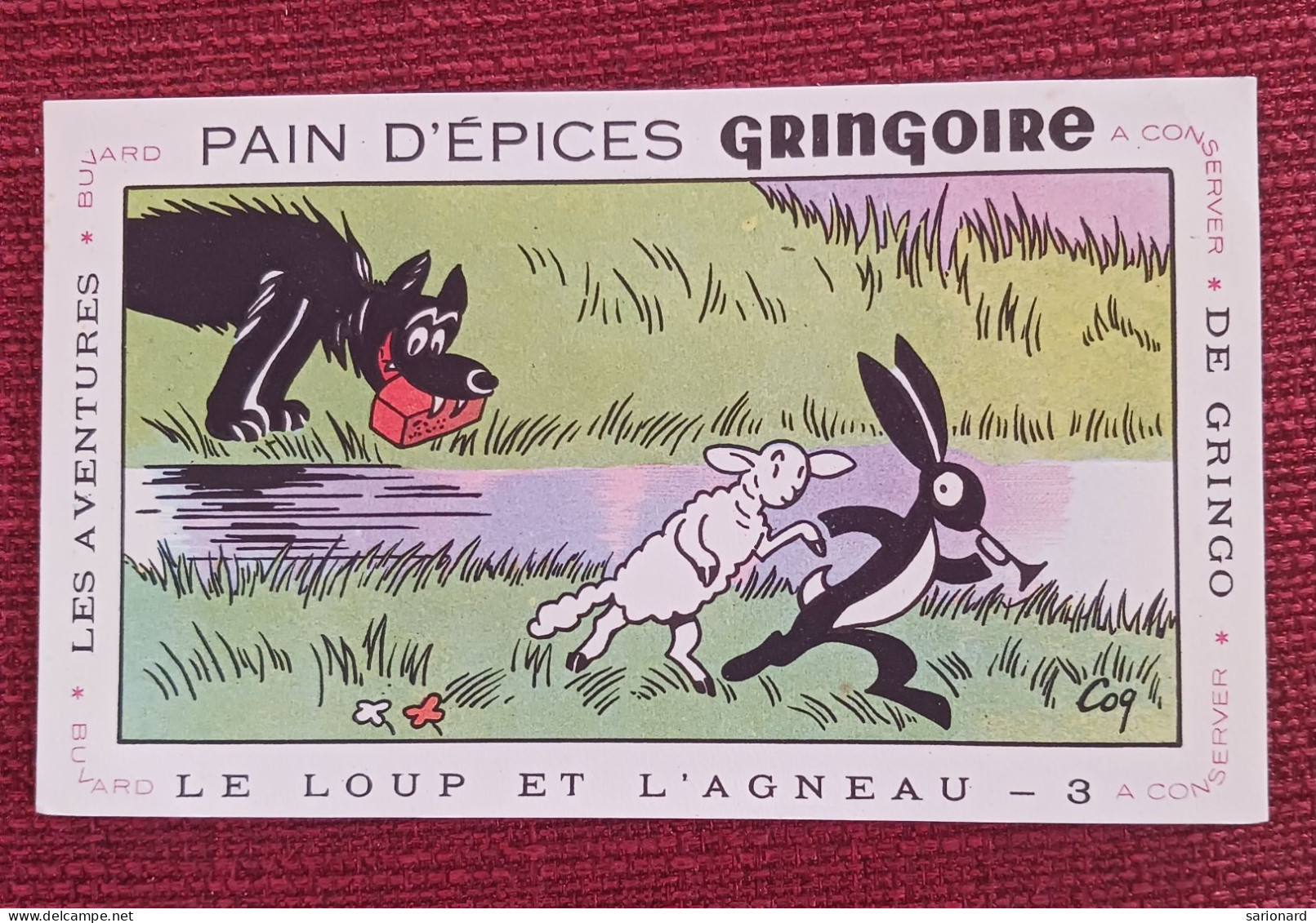 Buvard Pain D'épices Gringoire Le Loup Et L'agneau - Pan De Especias