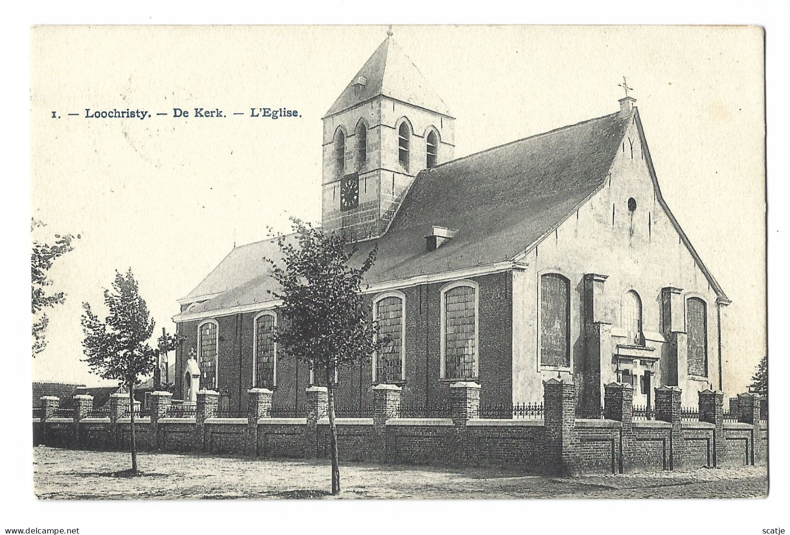 Loochristy.   -   De Kerk   -    1906   Naar   Antwerpen - Lochristi