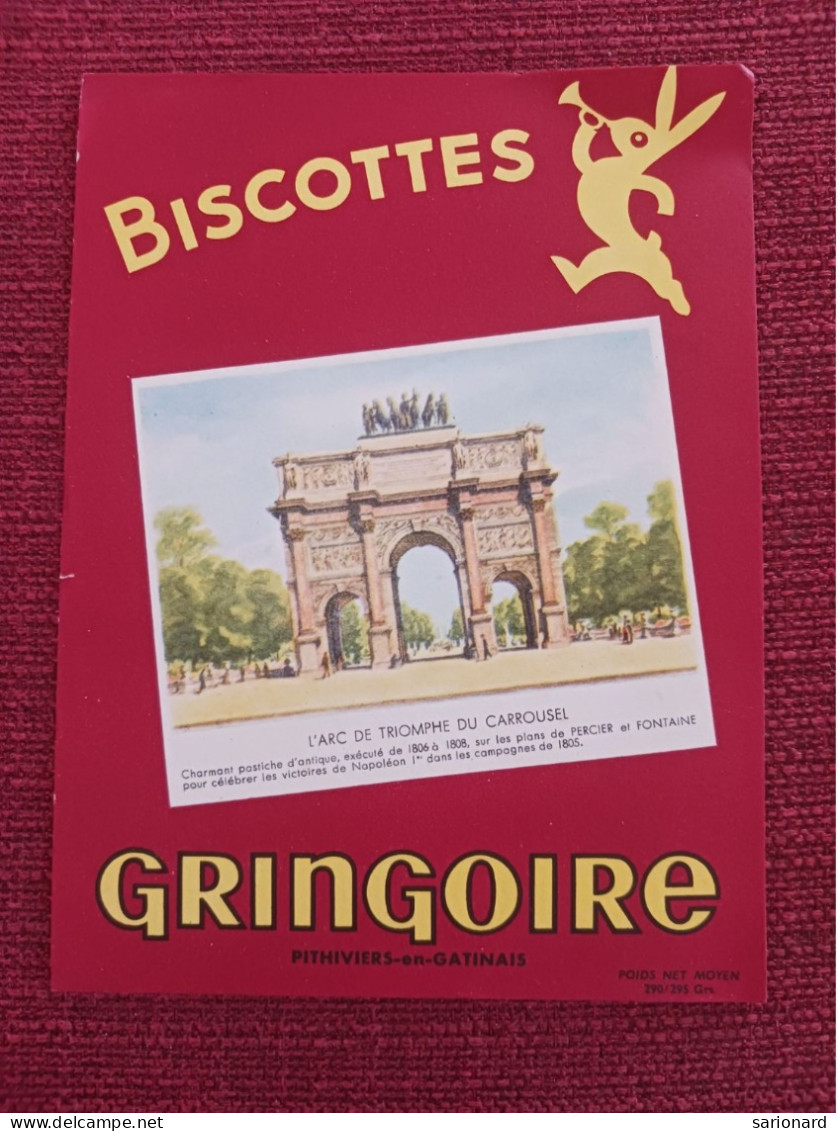 Buvard Gringoire Pithiviers En Gâtinais Arc De Triomphe - Biscottes