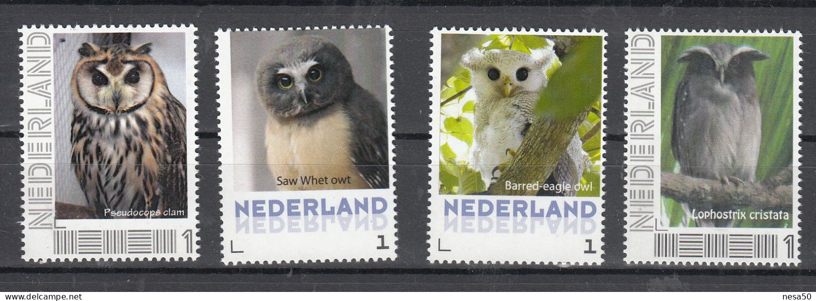 Nederland Persoonlijke : Uilen, Owls, 4 X - Gebraucht