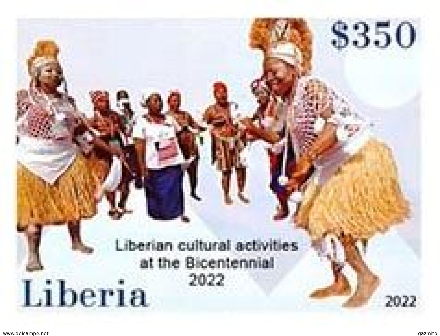 Liberia 2023, Freedom And Pan African Leadership, Traditional Dance, Costumes I, Flags, 1val IMPERFORATED - Costumes