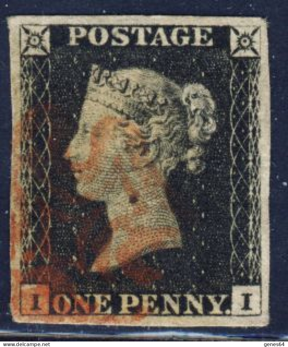 1p Nero - Penny Black - Plate 1a O 1b Letters "I-I" Vedi Descrizione "see Description". - Used Stamps