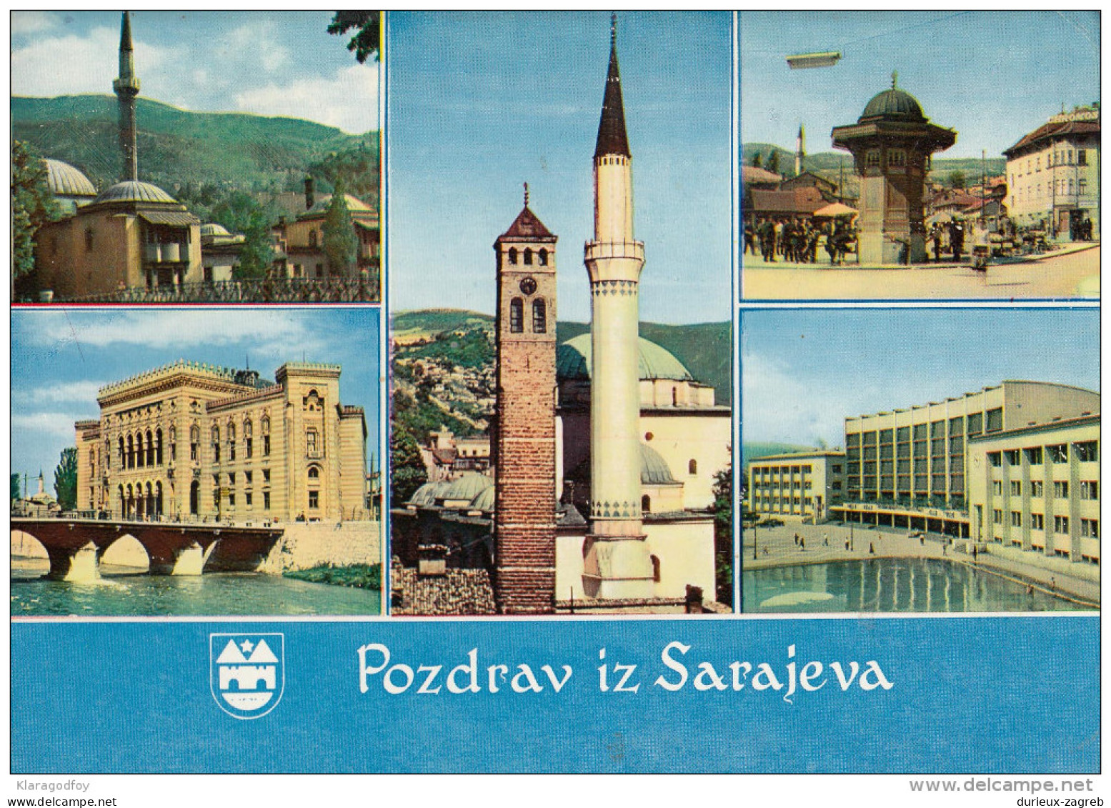 Sarajevo Islam Moschee Old Postcard Travelled 1973 Bb151023 - Islam