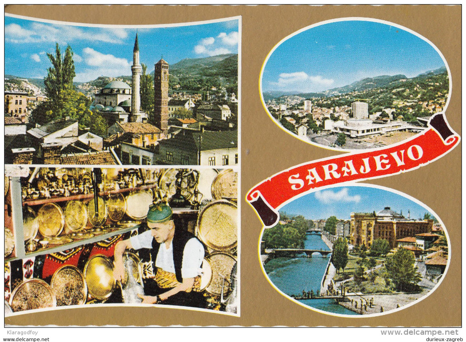 Sarajevo Islam Moschee Old Postcard Travelled 1977 Bb151023 - Islam