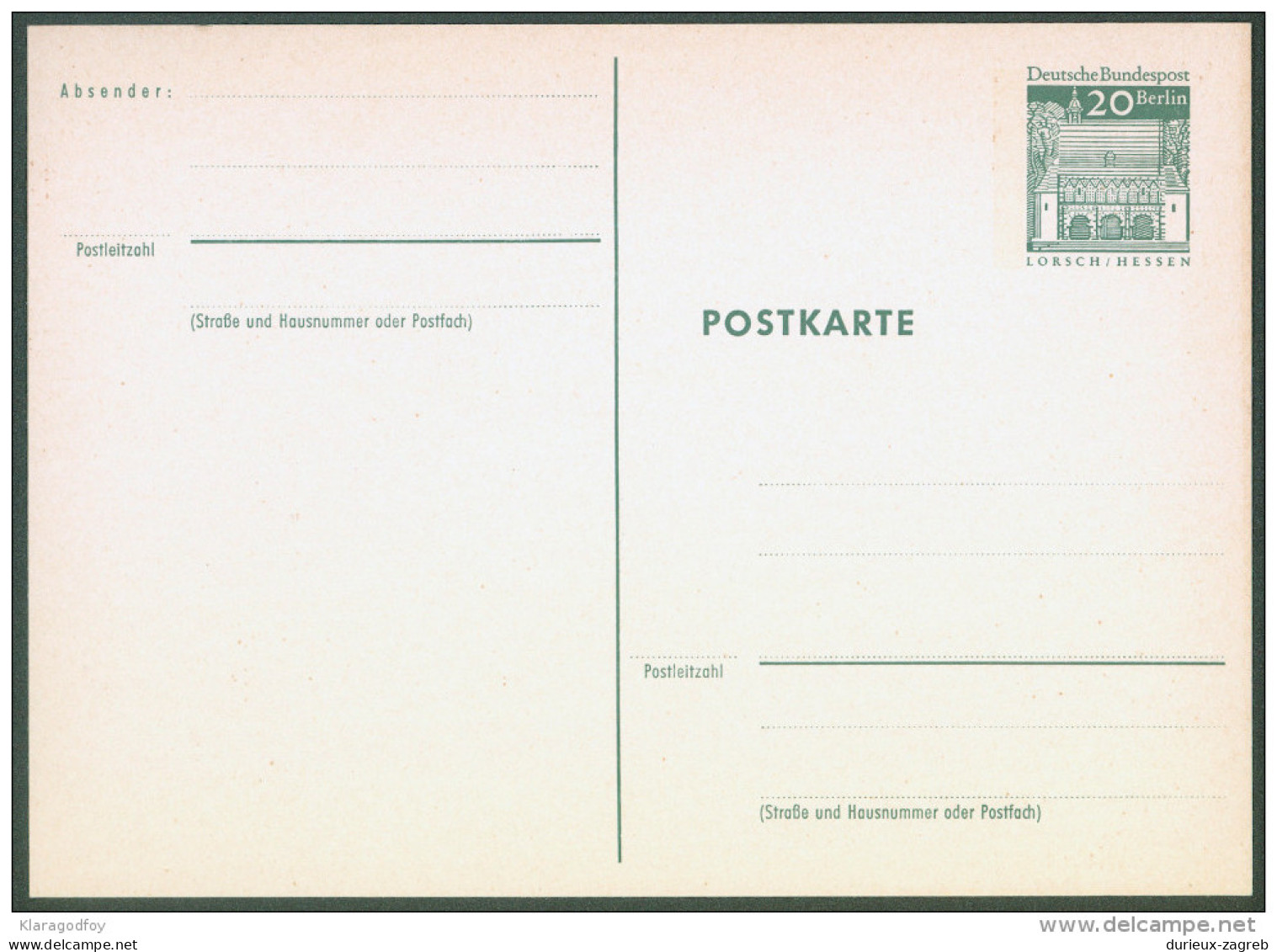 Germany Berlin Postal Stationery Postcard Postkarte Unused Bb - Postkarten - Ungebraucht