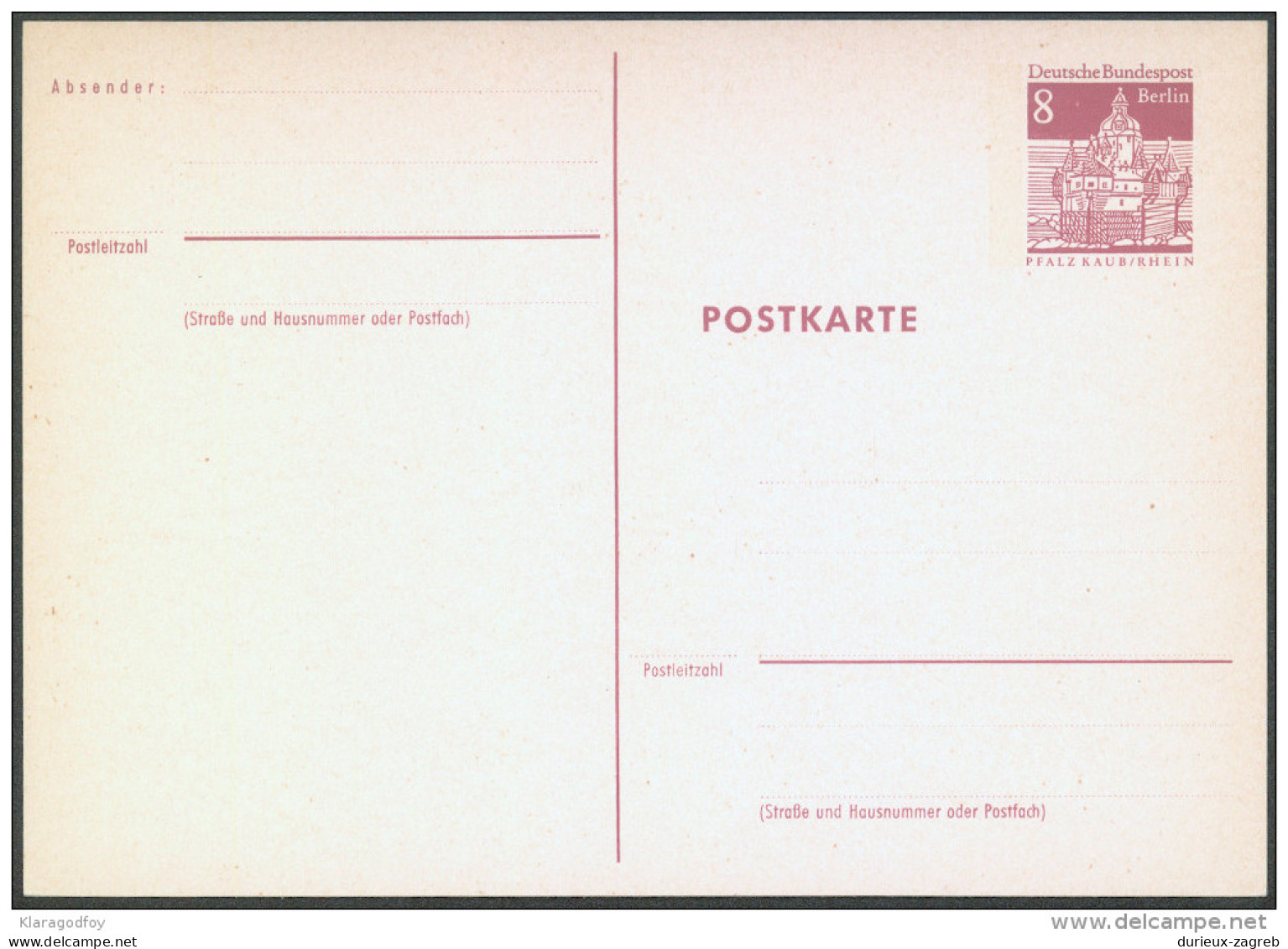 Germany Berlin Postal Stationery Postcard Postkarte Unused Bb - Postkarten - Ungebraucht