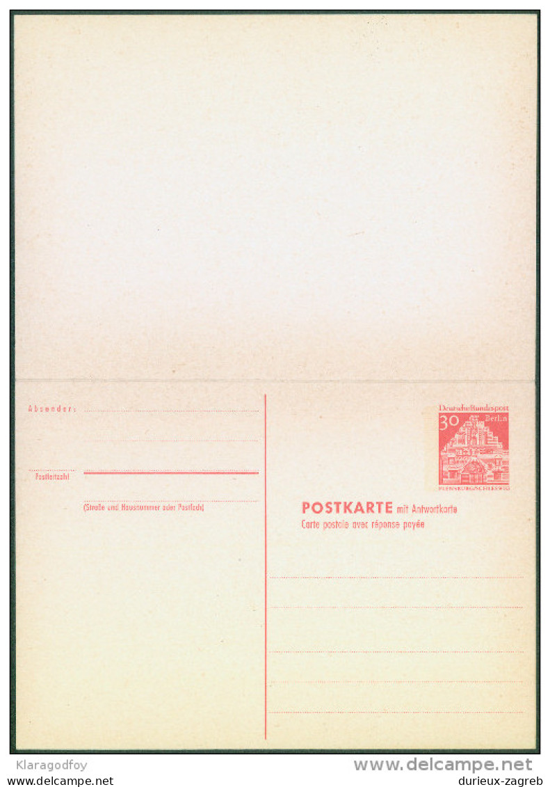 Germany Berlin Postal Stationery Postcard Answer Postkarte Mit Antwortkarte Unused Bb - Postcards - Mint