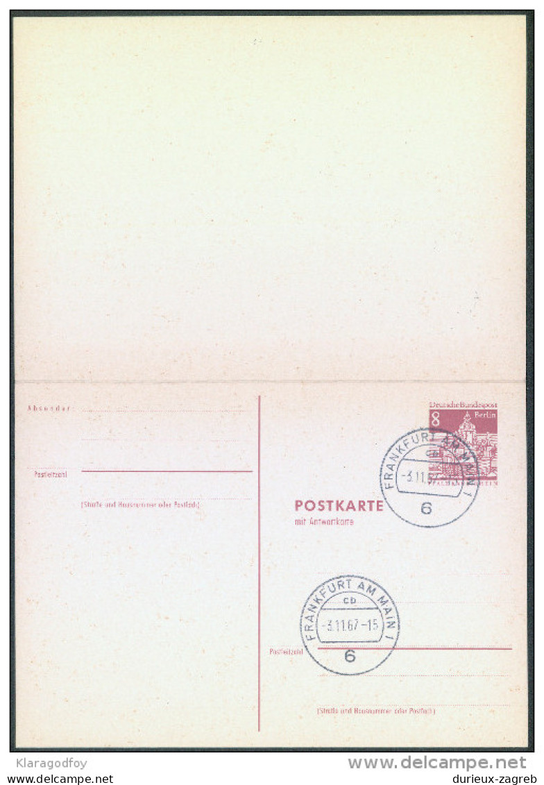 Germany Berlin Postal Stationery Postcard Answer Postkarte Mit Antwortkarte Postmarked Bb - Postcards - Mint