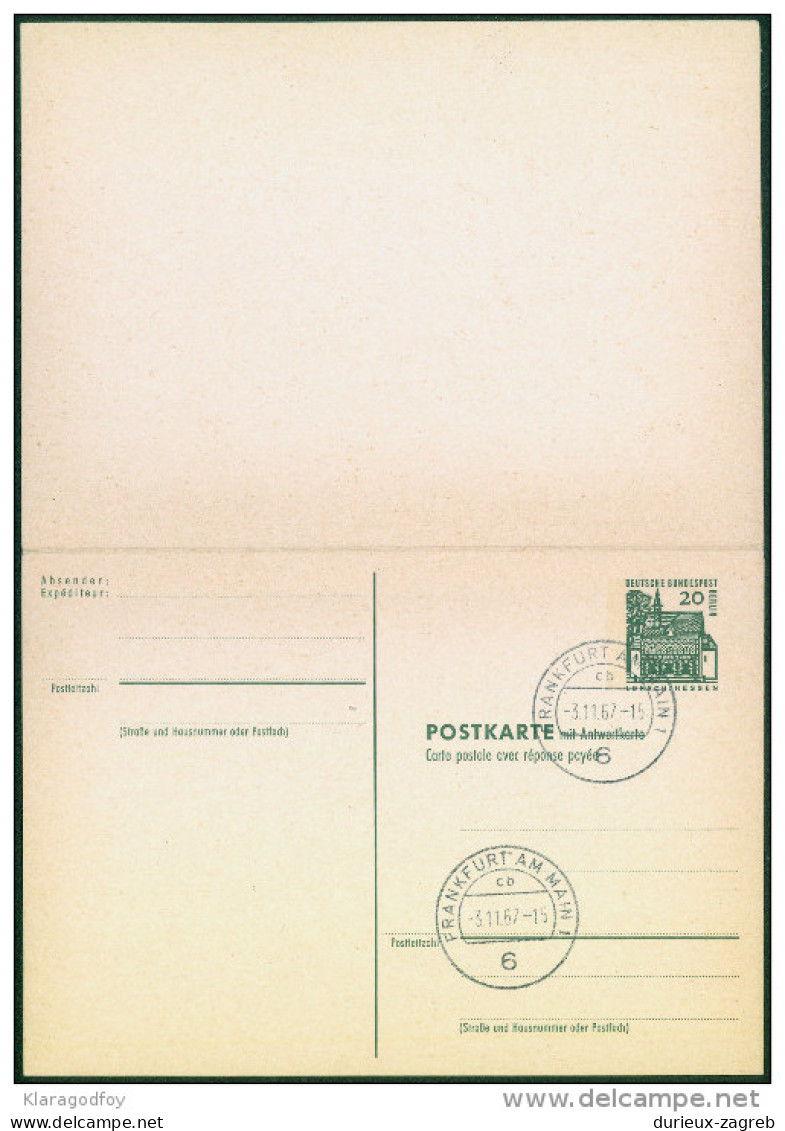 Germany Berlin Postal Stationery Postcard Answer Postkarte Mit Antwortkarte Postmarked Bb - Postcards - Mint