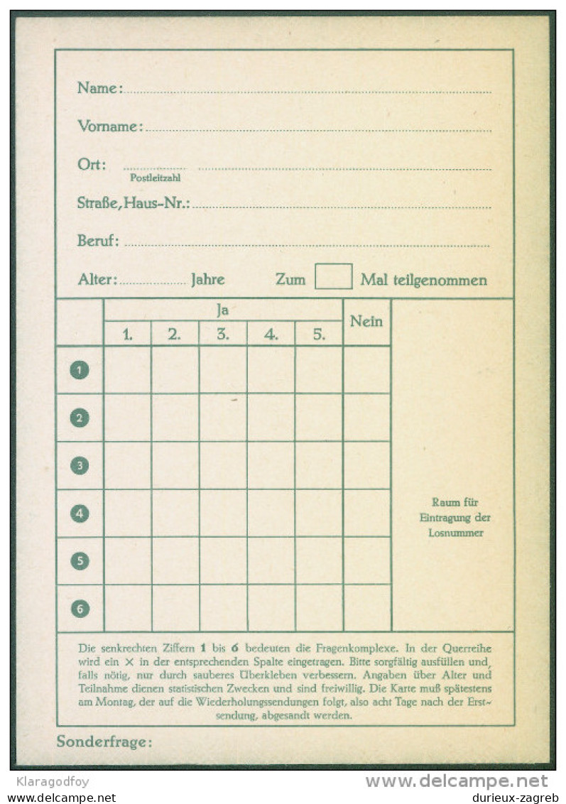 Germany Berlin Postal Stationery Postcard Postkarte Funkloterie Unused Bb - Postcards - Mint