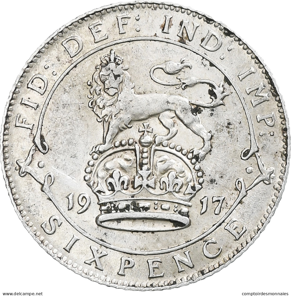 Monnaie, Grande-Bretagne, George V, 6 Pence, 1917, TTB+, Argent, KM:815 - Otros & Sin Clasificación