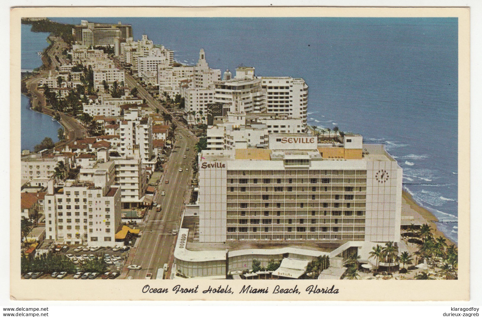 Miami Beach, Ocean Front Hotels Old Postcard Unused B170720 - Miami Beach