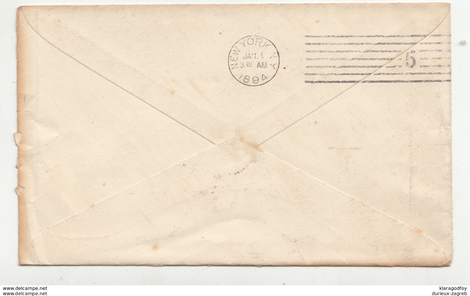 US 1892 5c Postal Stationery Letter Cover Posted 1894 To Germany B191210 - ...-1900
